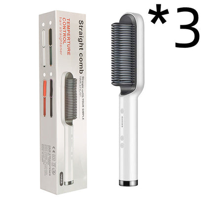 New 2 In 1 Hair Straightener Hot Comb Negative Ion Curling Tong Dual-purpose Electric Hair Brush - SD & CO.