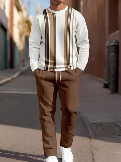 Fashion Men's Casual Sporty Round Neck Sweatshirt And Pants Two-piece Set - SD & CO.