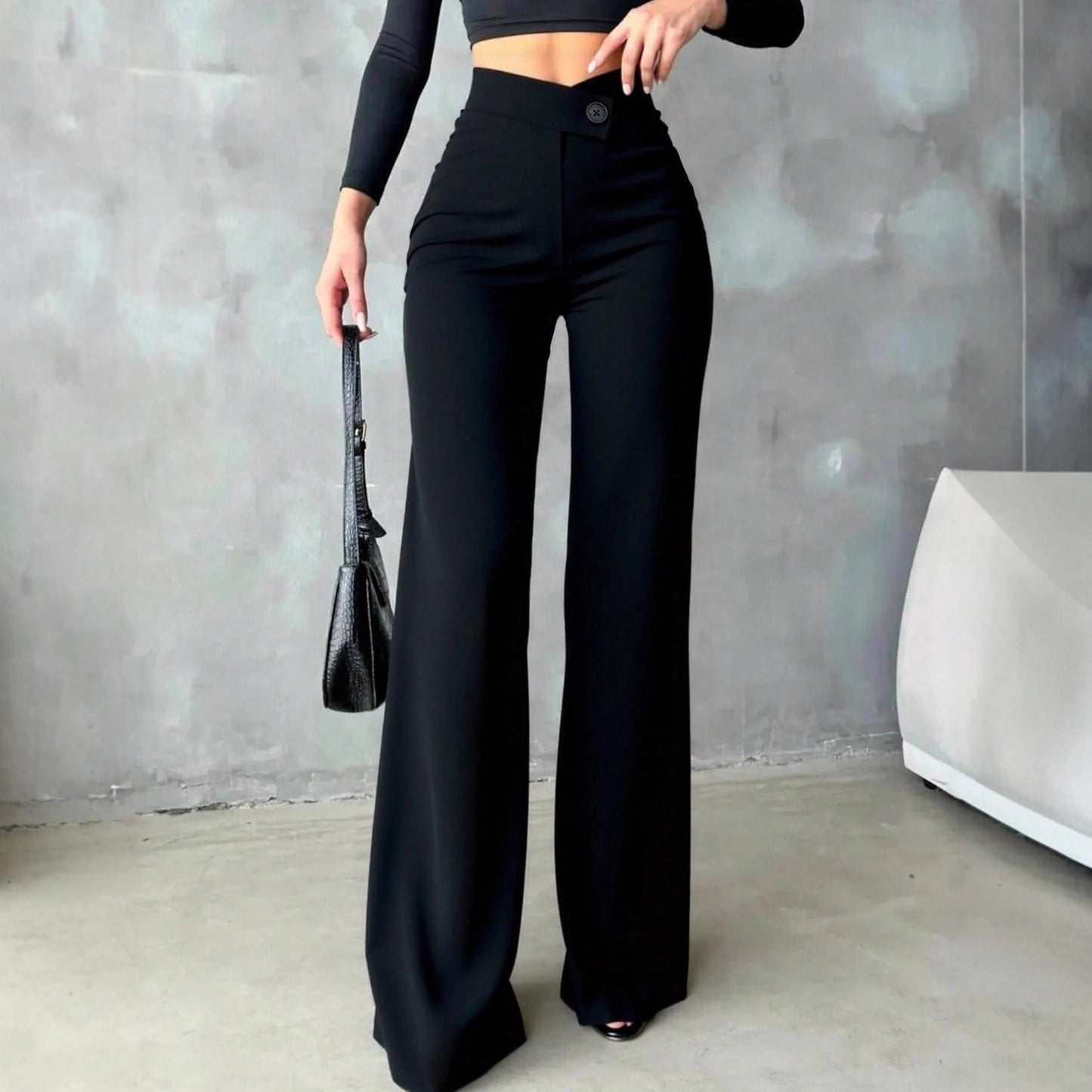 Women's High Waist Straight Pants