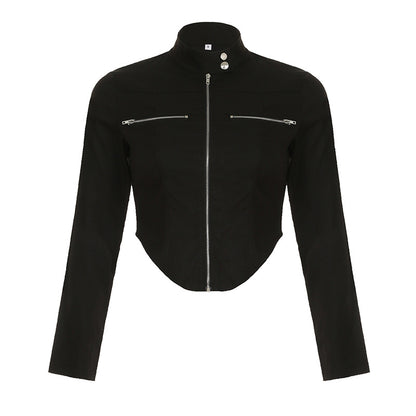 New Stand-up Collar Slim Fit Short Zipper Jacket