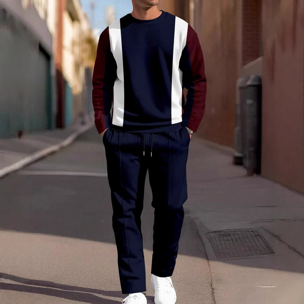 Fashion Men's Casual Sporty Round Neck Sweatshirt And Pants Two-piece Set - SD & CO.