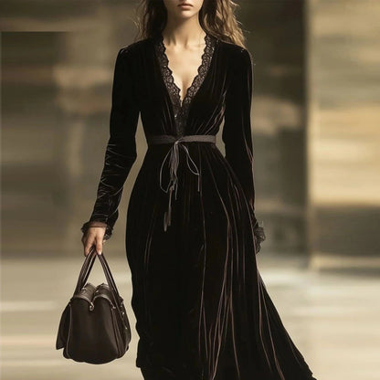 Retro Velvet Home Dress