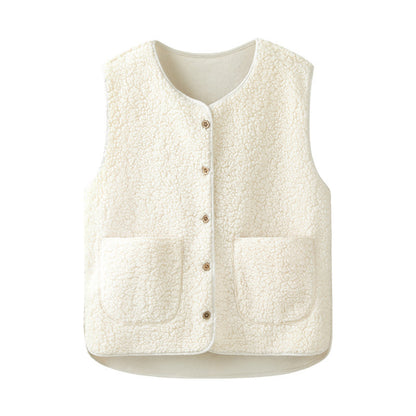 Fashion Lamb Plush Vest For Women
