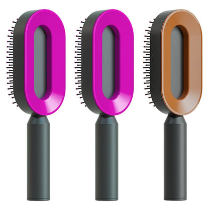 Self Cleaning Hair Brush For Women One-key Cleaning Hair Loss Airbag Massage Scalp Comb Anti-Static Hairbrush - SD & CO.