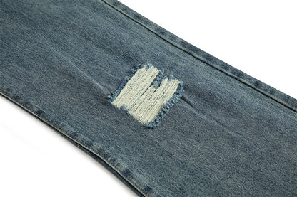 Ripped Denim Bootcut Trousers Men And Women