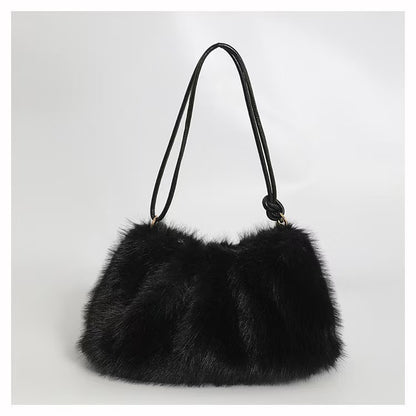 Plush Bag Women's Fashion Casual Portable Underarm Bag