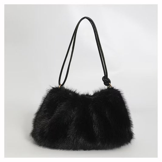 Plush Bag Women's Fashion Casual Portable Underarm Bag