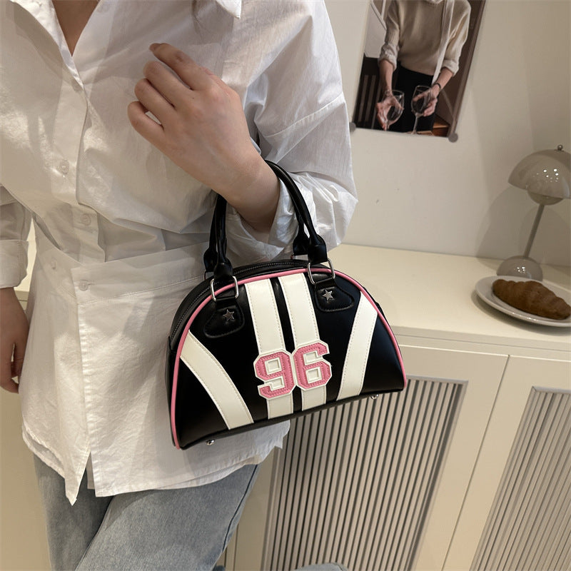 Colorful Stripe Contrast Single Shoulder Bag Stylish Commuter Handbag Crossbody Bag