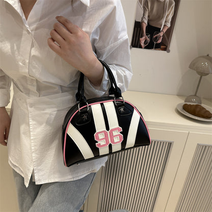 Colorful Stripe Contrast Single Shoulder Bag Stylish Commuter Handbag Crossbody Bag