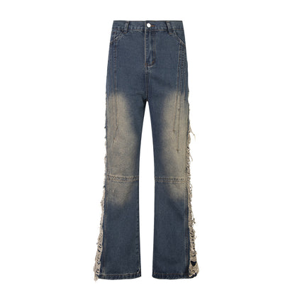 Ripped Denim Trousers For Men And Women