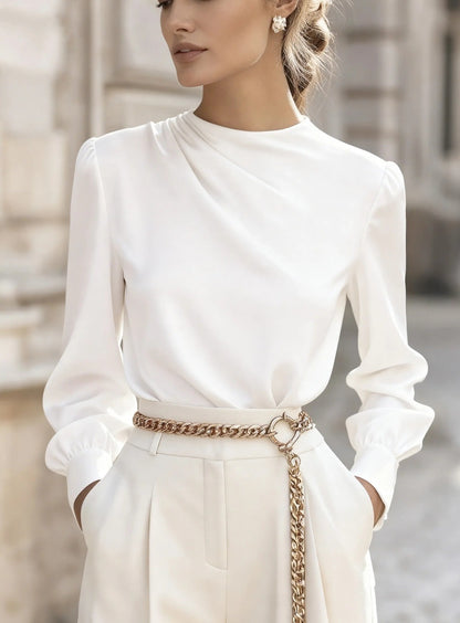 Elegant Winter High-Neck Blouse