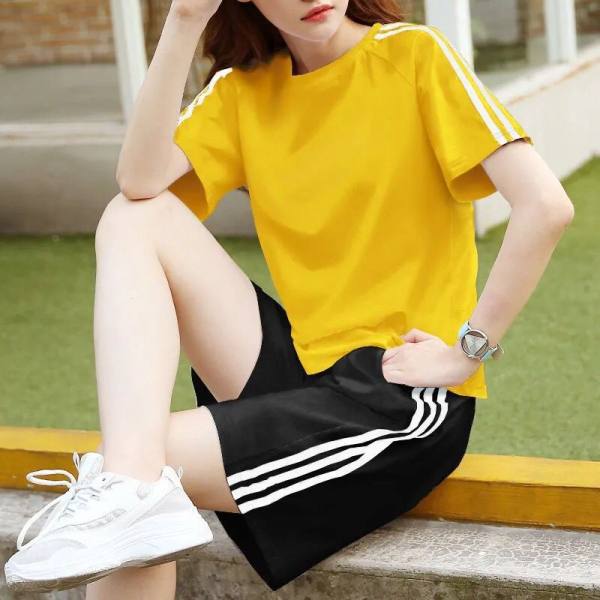 Summer Loose Short Sleeve Shorts Two-piece Trendy