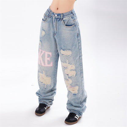 Ripped Beggar Denim Trousers For Men And Women