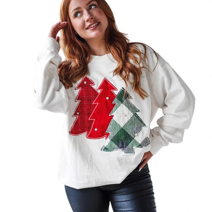 Loose Fashion Versatile Christmas Printed Pullover Sweatshirt