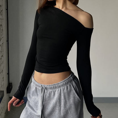 Women's Long-sleeved Tight Off-shoulder Top