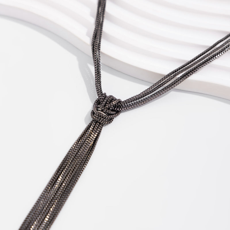Simple Y-shaped Metal Tassel Necklace With A Minimalist Understated Style