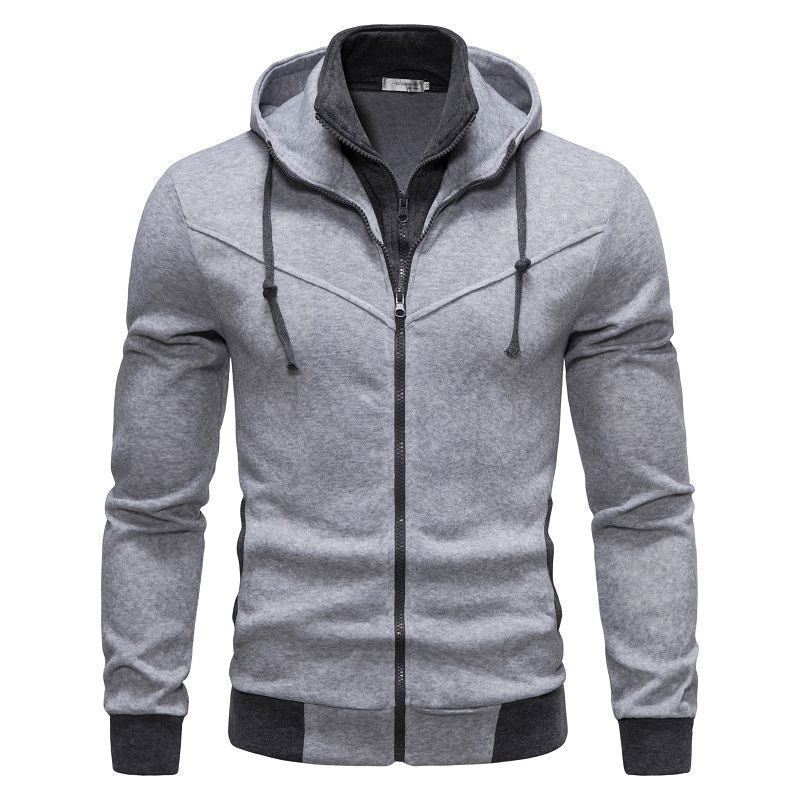Sports Leisure Color-block Hooded Jacket