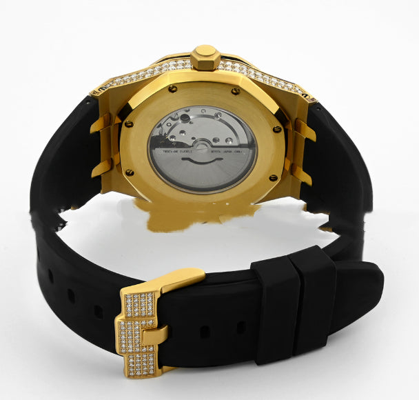 Moissanite Men's Watch Automatic European And American Mechanical Steel Belt