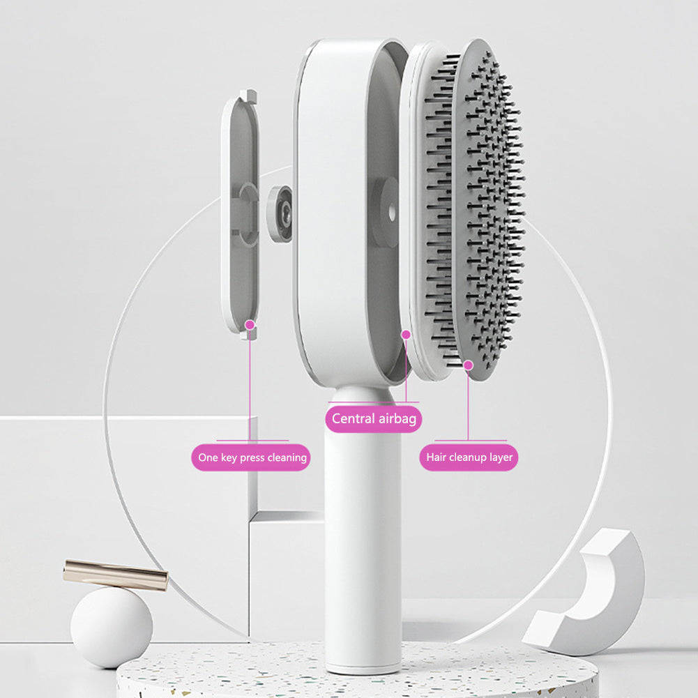 Self Cleaning Hair Brush For Women One-key Cleaning Hair Loss Airbag Massage Scalp Comb Anti-Static Hairbrush - SD & CO.