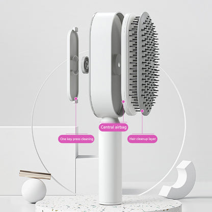 Self Cleaning Hair Brush For Women One-key Cleaning Hair Loss Airbag Massage Scalp Comb Anti-Static Hairbrush - SD & CO.