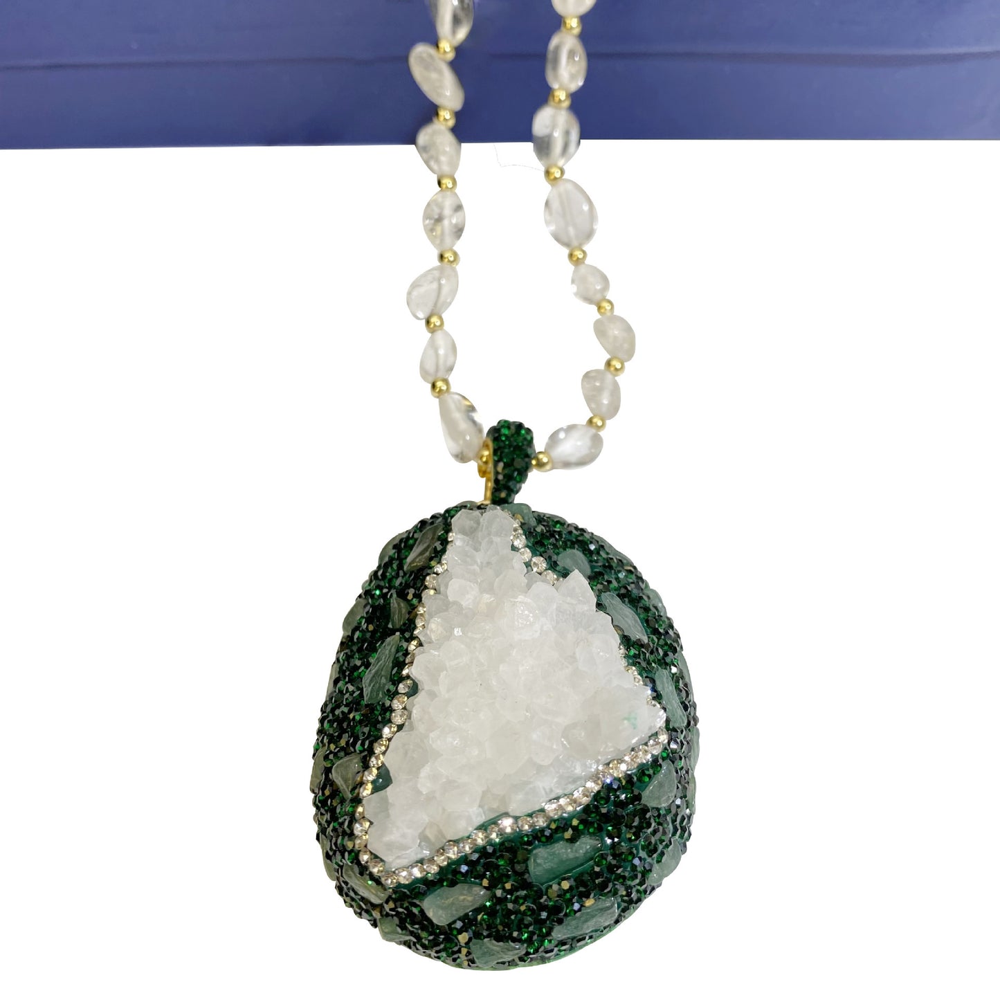 Crystal Bud Pendant Transparent Crystal Necklace For Women