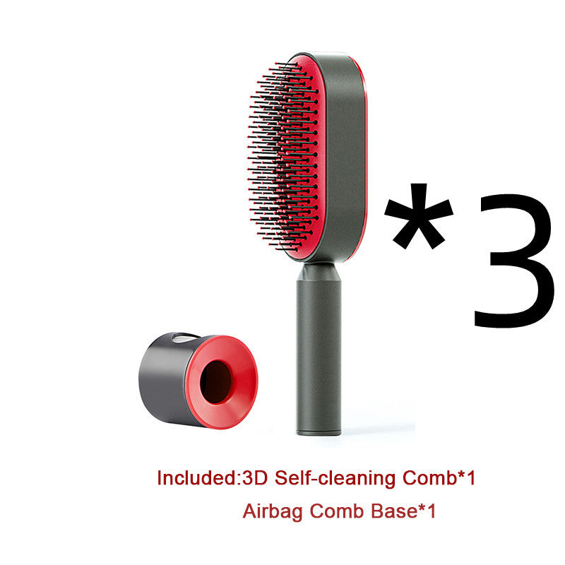 Self Cleaning Hair Brush For Women One-key Cleaning Hair Loss Airbag Massage Scalp Comb Anti-Static Hairbrush - SD & CO.