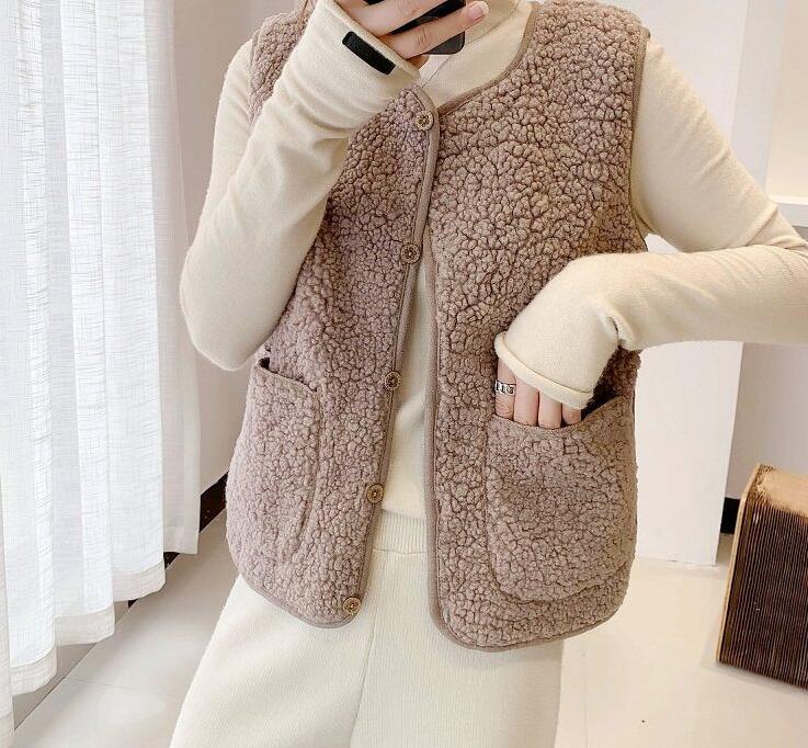 Fashion Lamb Plush Vest For Women