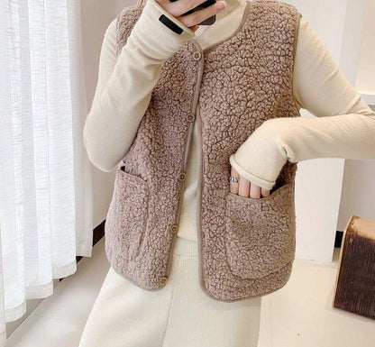 Fashion Lamb Plush Vest For Women