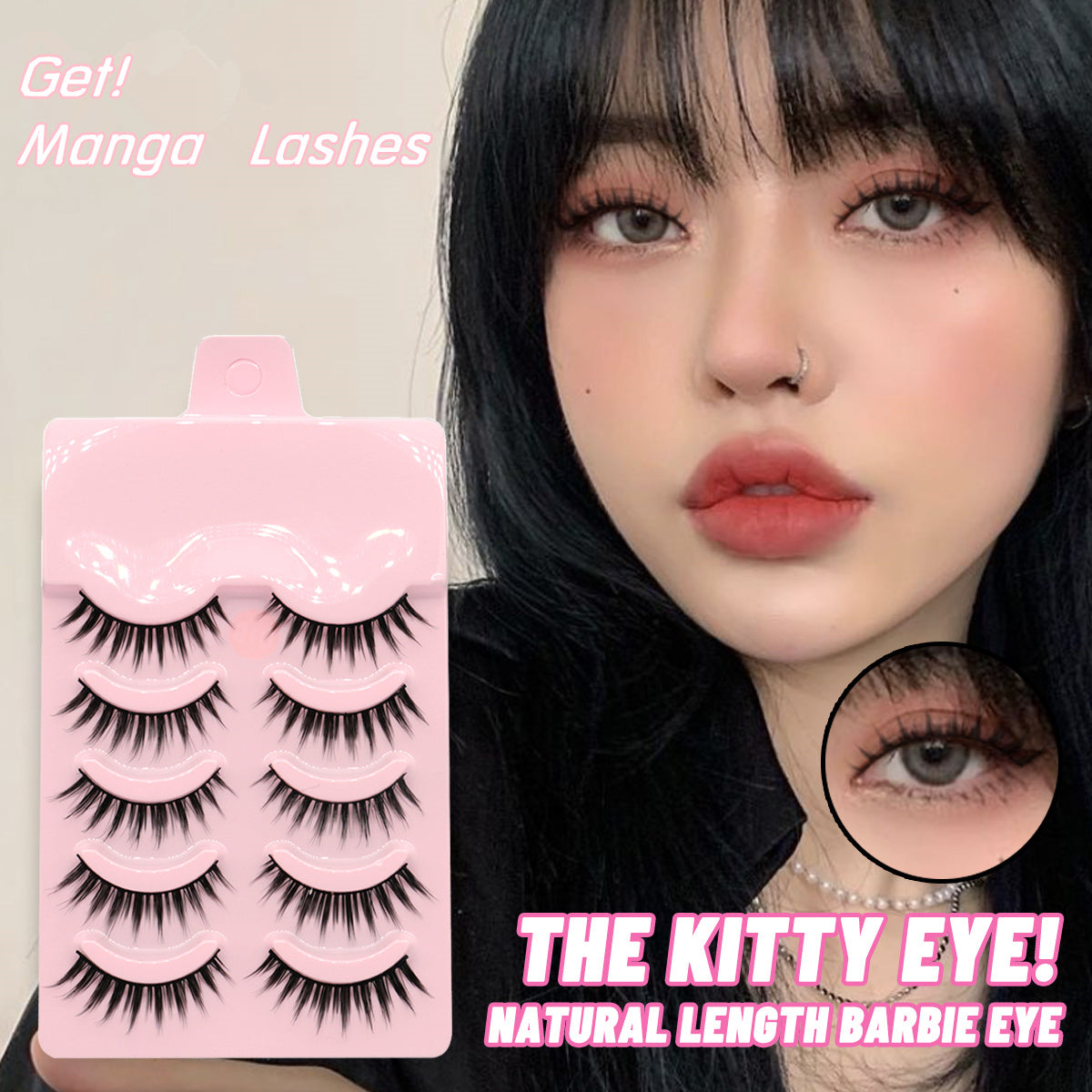 5 Pairs Manga Lashes New Arrival Anime Cosplay Natural Wispy  Korean Makeup Artificial False Eyelashes - SD & CO.