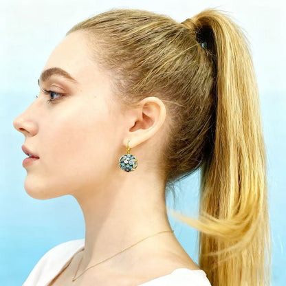 Ancient Lacquerware Mother-of-pearl Earrings For Women