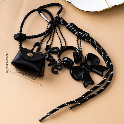 Fashion Bow Earphone Miu Series Braided Rope Bag Pendant Keychain