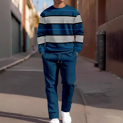 Fashion Men's Casual Sporty Round Neck Sweatshirt And Pants Two-piece Set - SD & CO.