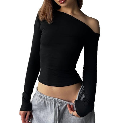 Women's Long-sleeved Tight Off-shoulder Top