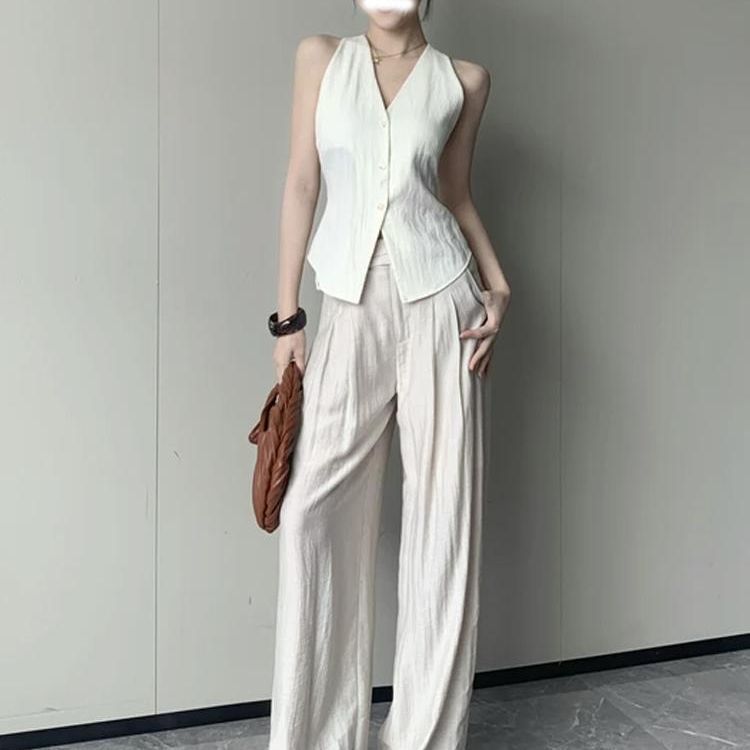 French Style Retro Elegant Women's Slim Fit Fashion Design Vest