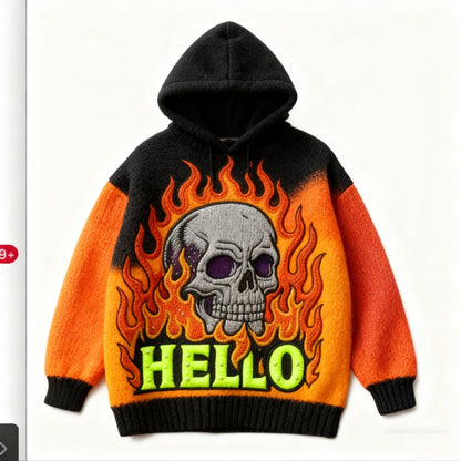 Hellfire Skull Hooded Sweater