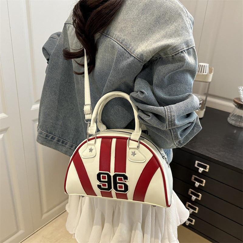 Colorful Stripe Contrast Single Shoulder Bag Stylish Commuter Handbag Crossbody Bag