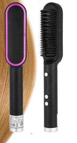 New 2 In 1 Hair Straightener Hot Comb Negative Ion Curling Tong Dual-purpose Electric Hair Brush - SD & CO.