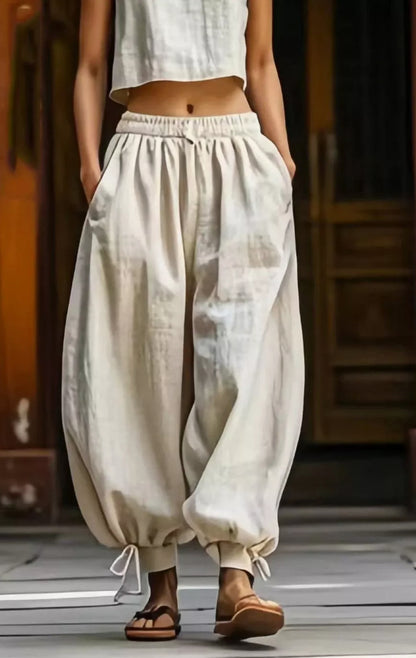 Simple Elastic Slim Versatile Loose Casual Pants For Women