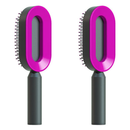 Self Cleaning Hair Brush For Women One-key Cleaning Hair Loss Airbag Massage Scalp Comb Anti-Static Hairbrush - SD & CO.