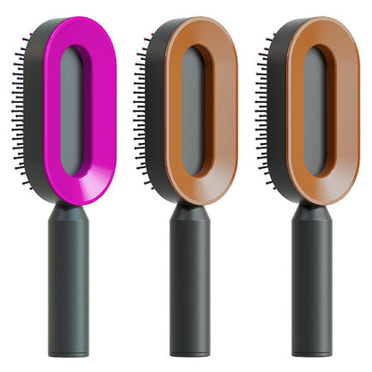 Self Cleaning Hair Brush For Women One-key Cleaning Hair Loss Airbag Massage Scalp Comb Anti-Static Hairbrush - SD & CO.