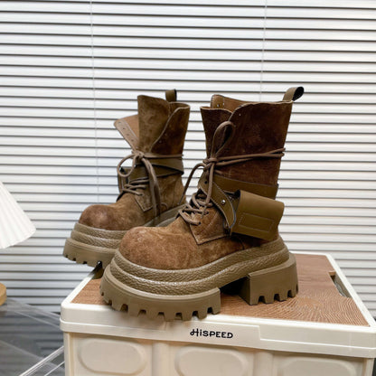 Suede Thick-soled Martin Boots For Women Autumn And Winter New Fashion