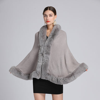 Shawl Cape Knitted Cardigan Coat For Women