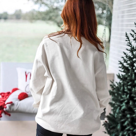 Loose Fashion Versatile Christmas Printed Pullover Sweatshirt