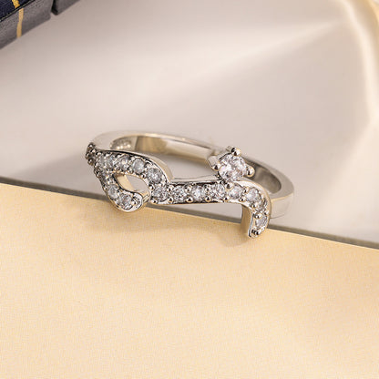 Simple Full Diamond Row Rose Gold Split Ring