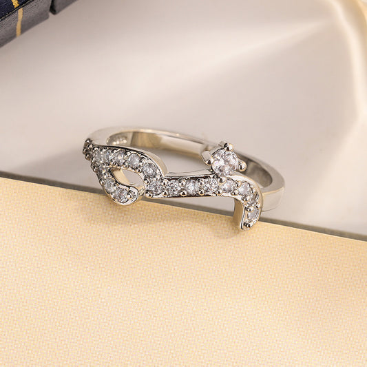 Simple Full Diamond Row Rose Gold Split Ring