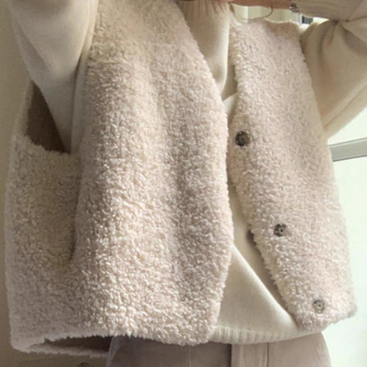 Soft Girl Teddy Vest – Cream