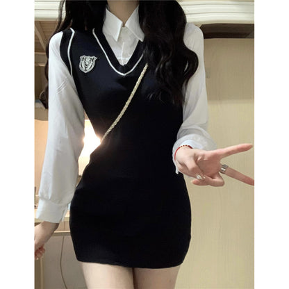 Women's Spring And Autumn New Academic Style JK Dress American-style Hip-hugging Skirt