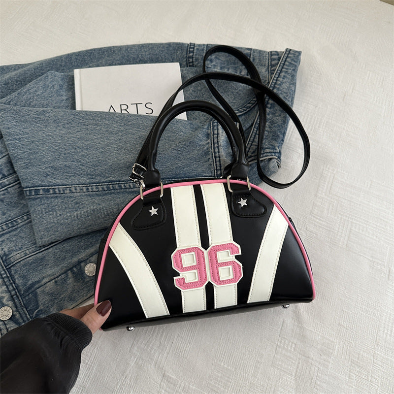 Colorful Stripe Contrast Single Shoulder Bag Stylish Commuter Handbag Crossbody Bag
