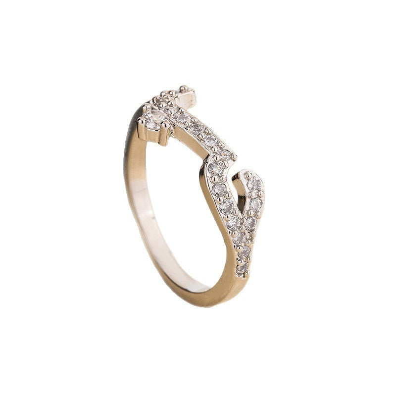 Simple Full Diamond Row Rose Gold Split Ring