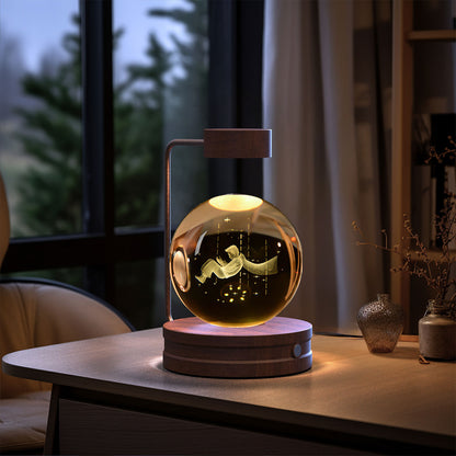 Crystal Ball Cosmic Dinosaur Indoor Night Light USB Power Warm Bedside Light Birthday Gift Night Lamp - SD & CO.